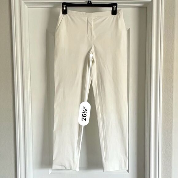 Prada Italy Ivory Cotton Elastane Blend Tab Capri Pants Quiet Luxury IT 38 US 4 - Picture 6 of 14